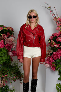 LAMARQUE | Dylan 80's Biker Jacket - Ruby Red