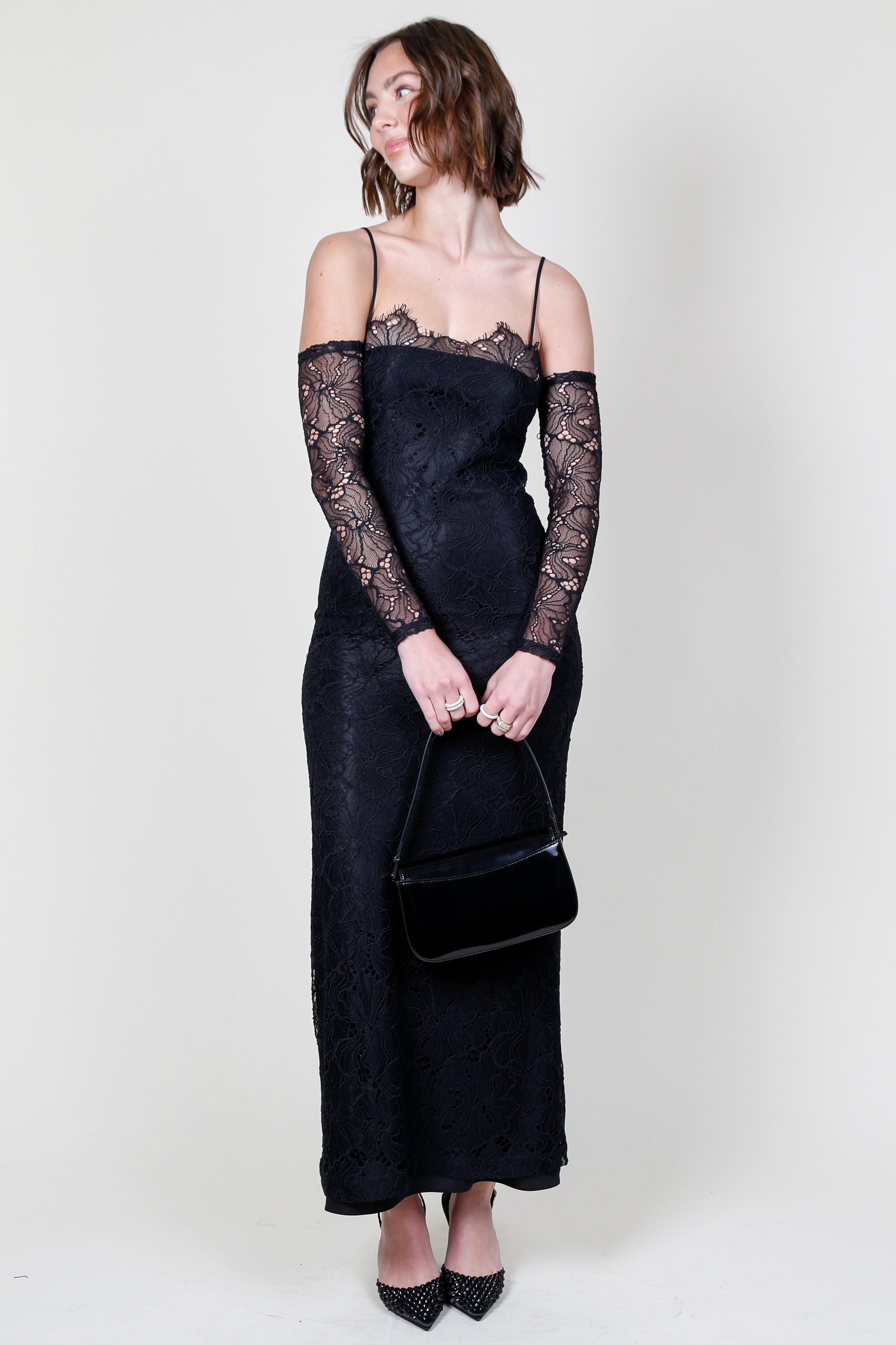 ALEXIS Rishell Dress Black Lace Scarlet Clothing