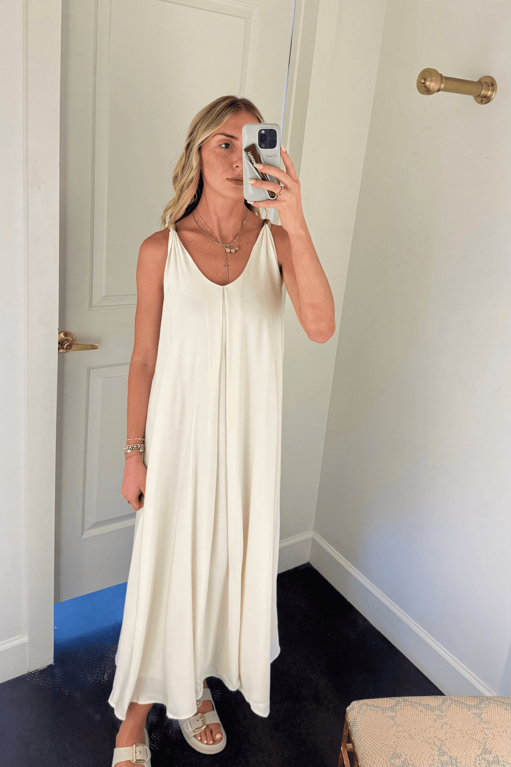 LUCY PARIS | Sutton Halter Bead Dress - Ivory