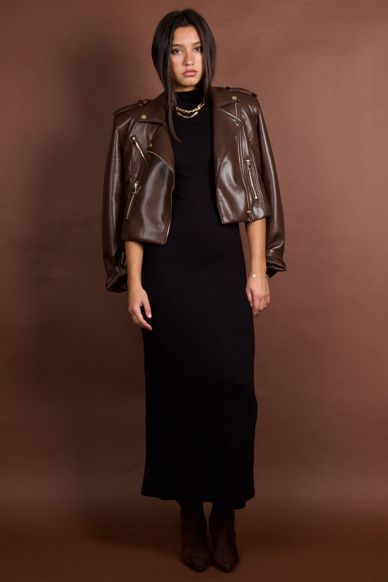 GENERATION LOVE | Cosita Vegan Leather Jacket - Mahogany