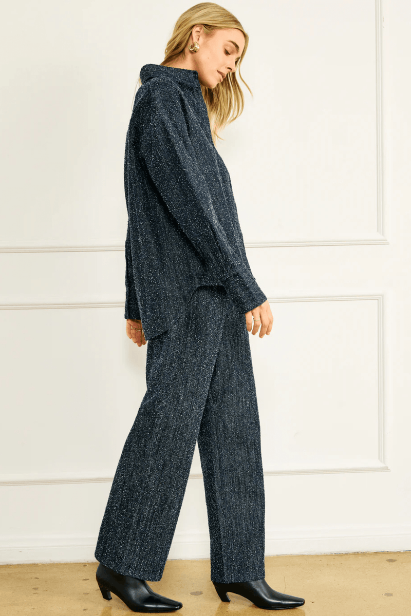 LINE & DOT | Nika Pebbled Denim Pants - Indigo