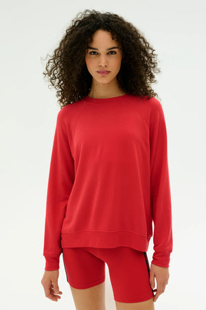 SPLITS59 | Andie Oversized Fleece Sweatshirt - Pirate Red