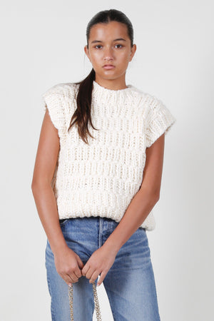 The Lyla Knit Sweater Vest - Ivory