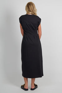 FRAME | The Jersey Nipped Dress - Black