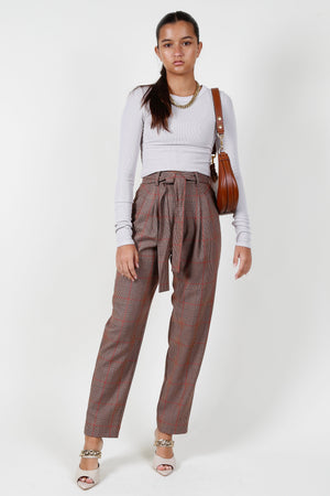 EQUIPMENT | Saree High Rise Tapered Trousers - Plaid