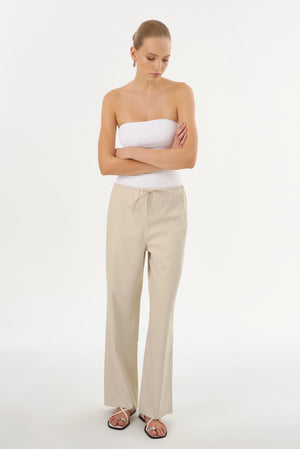 LAMARQUE | Faux Leather Relaxed Pant - Bone