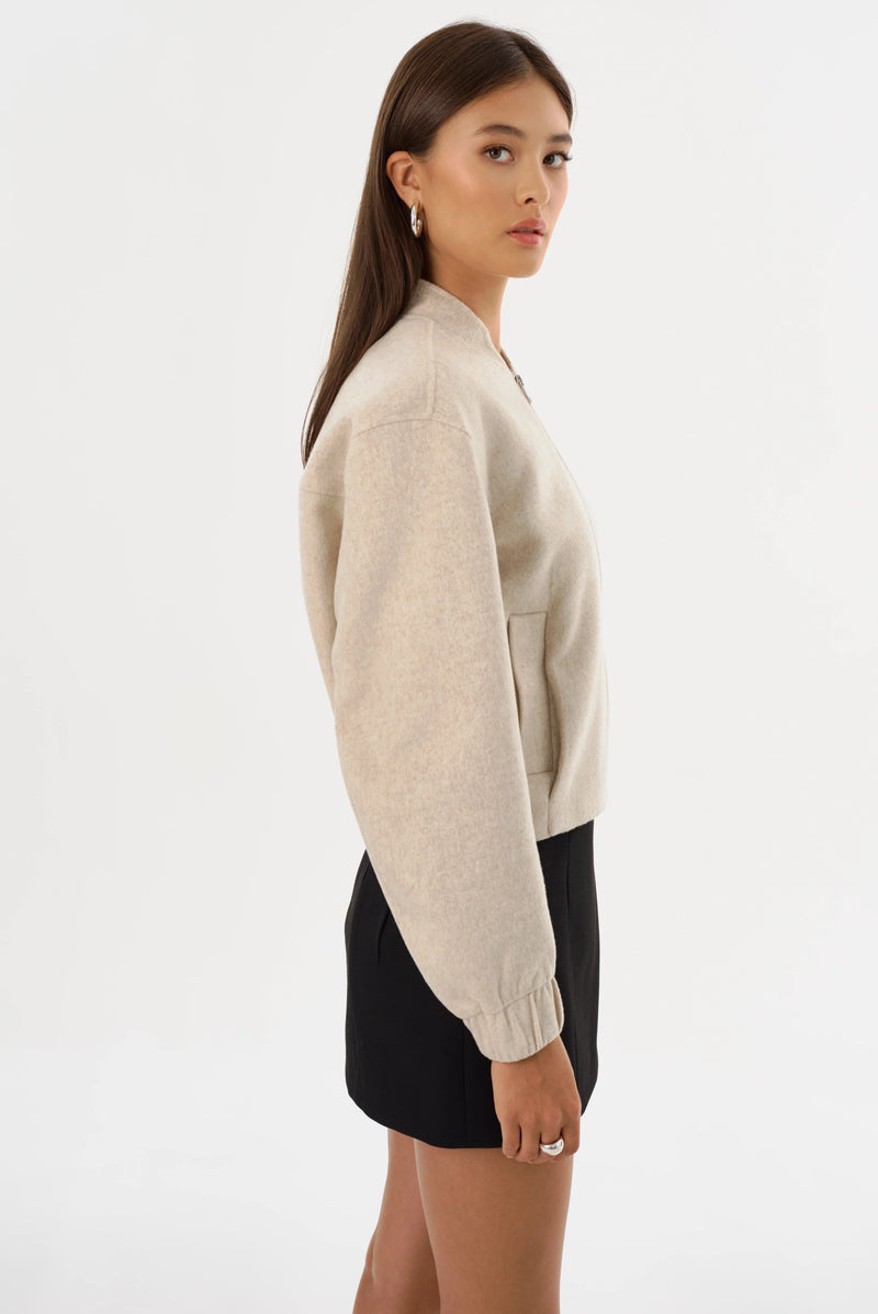 LAMARQUE | Fay Bomber Jacket - Heather/Beige