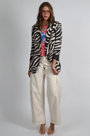 SMYTHE | Shawl Collar Oversized Blazer - Black/White
