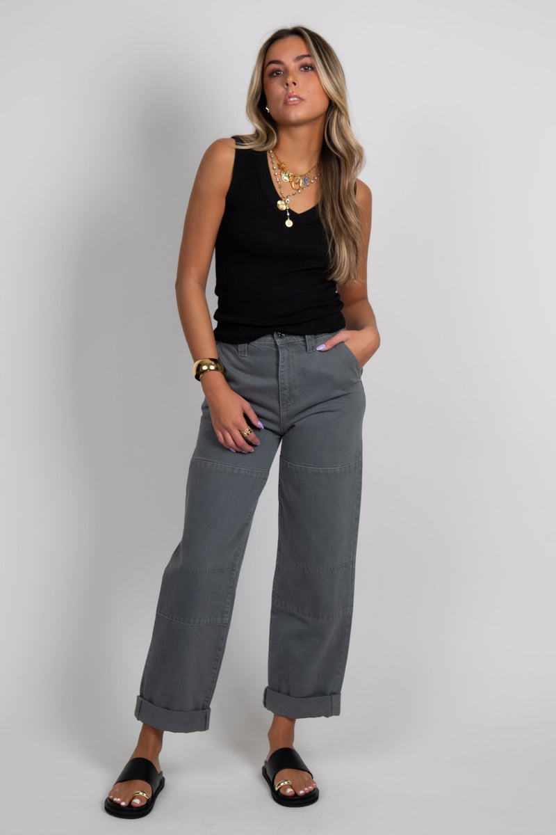 LNA | Lenny V Neck Top - Black