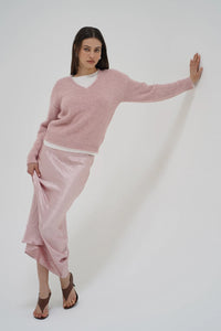 LNA | Eva Shine Skirt - Rosewater Shine