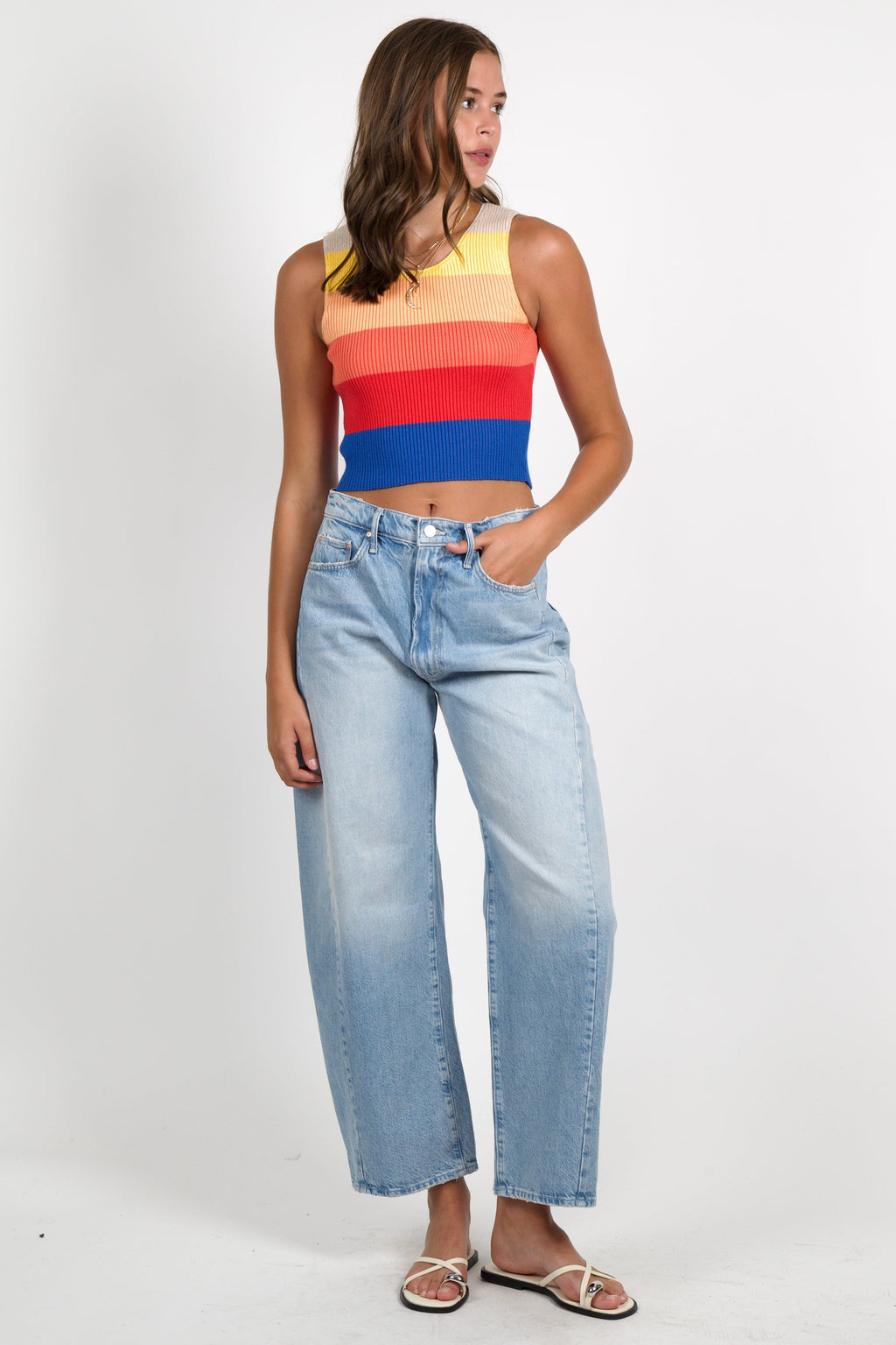 MOTHER | The Round Neck Rib Tank - Over The Horizon