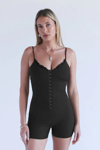 FRANKIES BIKINIS | Annabella Pointelle Bodysuit - Black