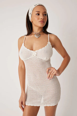 FRANKIE'S BIKINIS | Collette Crochet Dress - White