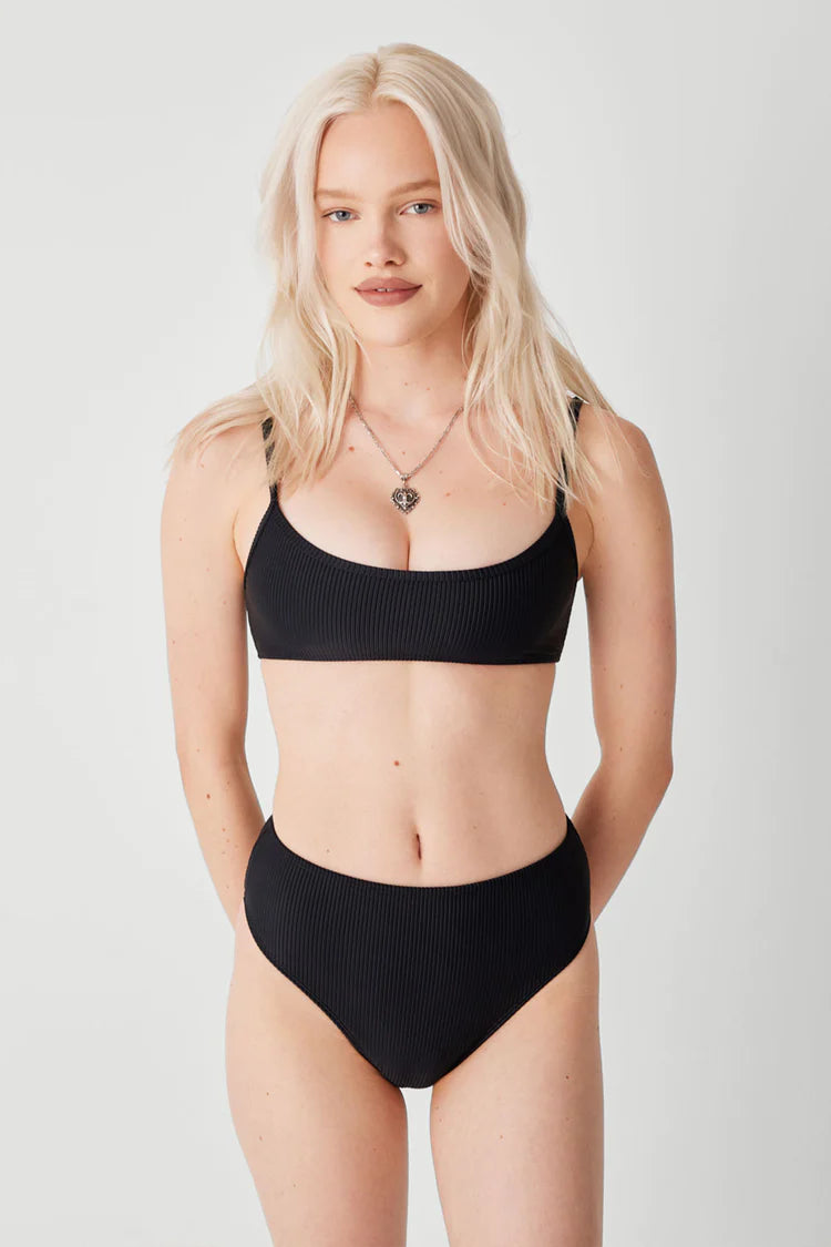 FRANKIES BIKINIS | Dallas Ribbed Top - Black