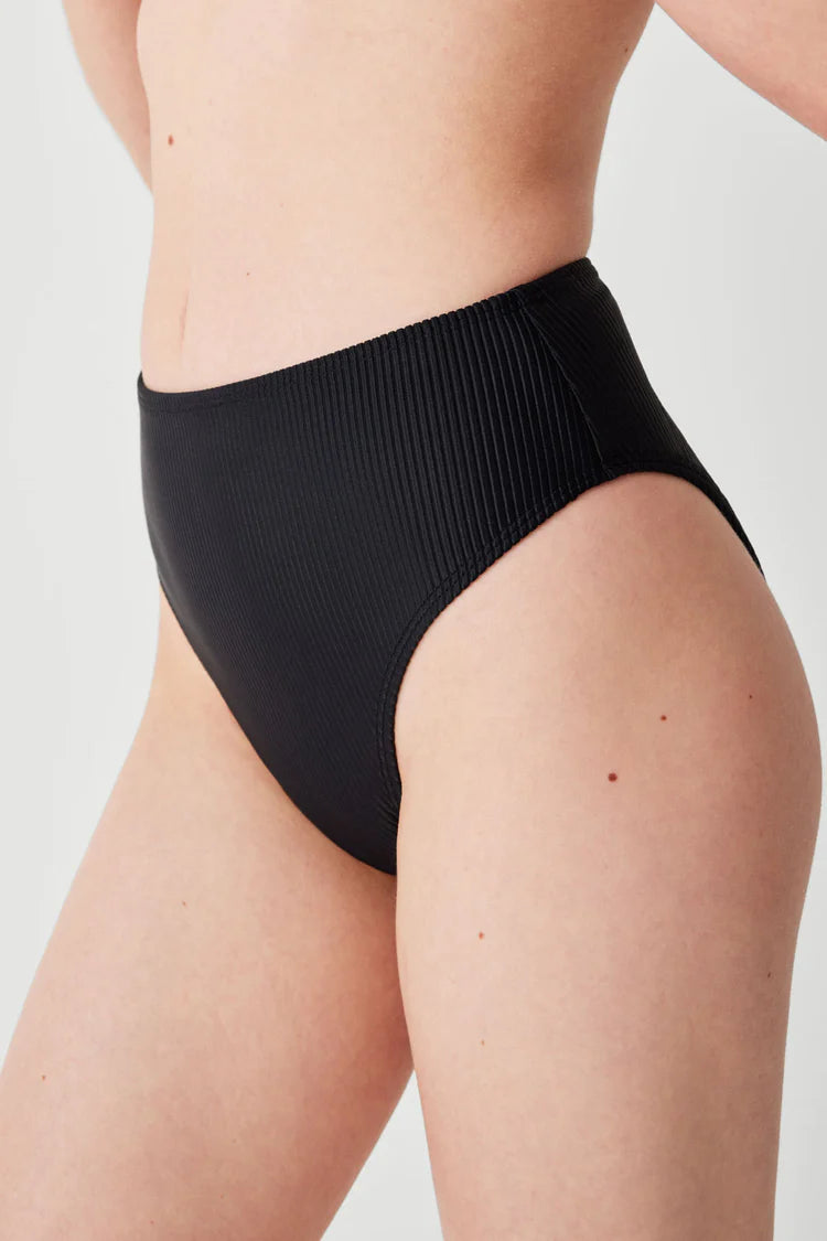 FRANKIES BIKINIS | Jenna Ribbed Bottom - Black