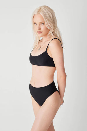 FRANKIES BIKINIS | Dallas Ribbed Top - Black