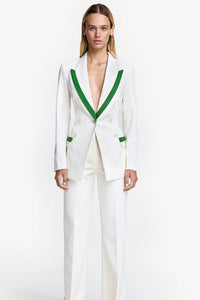 SMYTHE | Taped Not a DB Blazer - White + Kelly