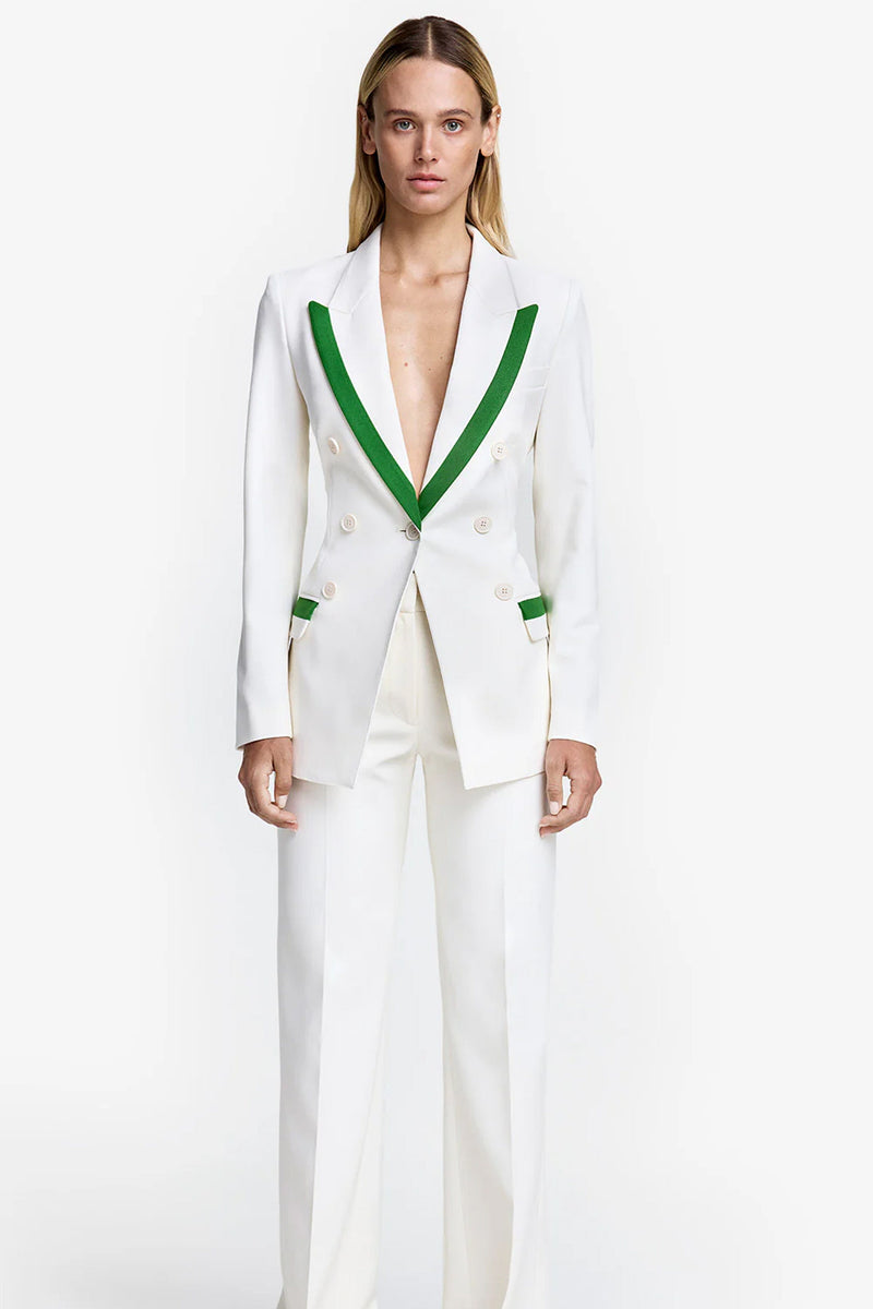 SMYTHE | Taped Not a DB Blazer - White + Kelly