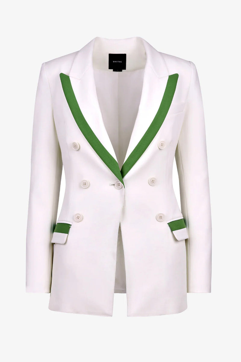SMYTHE | Taped Not a DB Blazer - White + Kelly