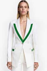SMYTHE | Taped Not a DB Blazer - White + Kelly