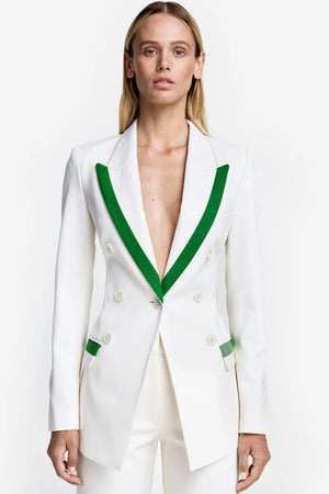 SMYTHE | Taped Not a DB Blazer - White + Kelly