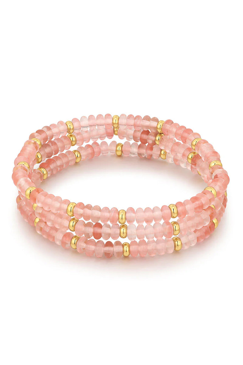 LUV AJ | The Coquille Beaded Bracelet Set - Gold