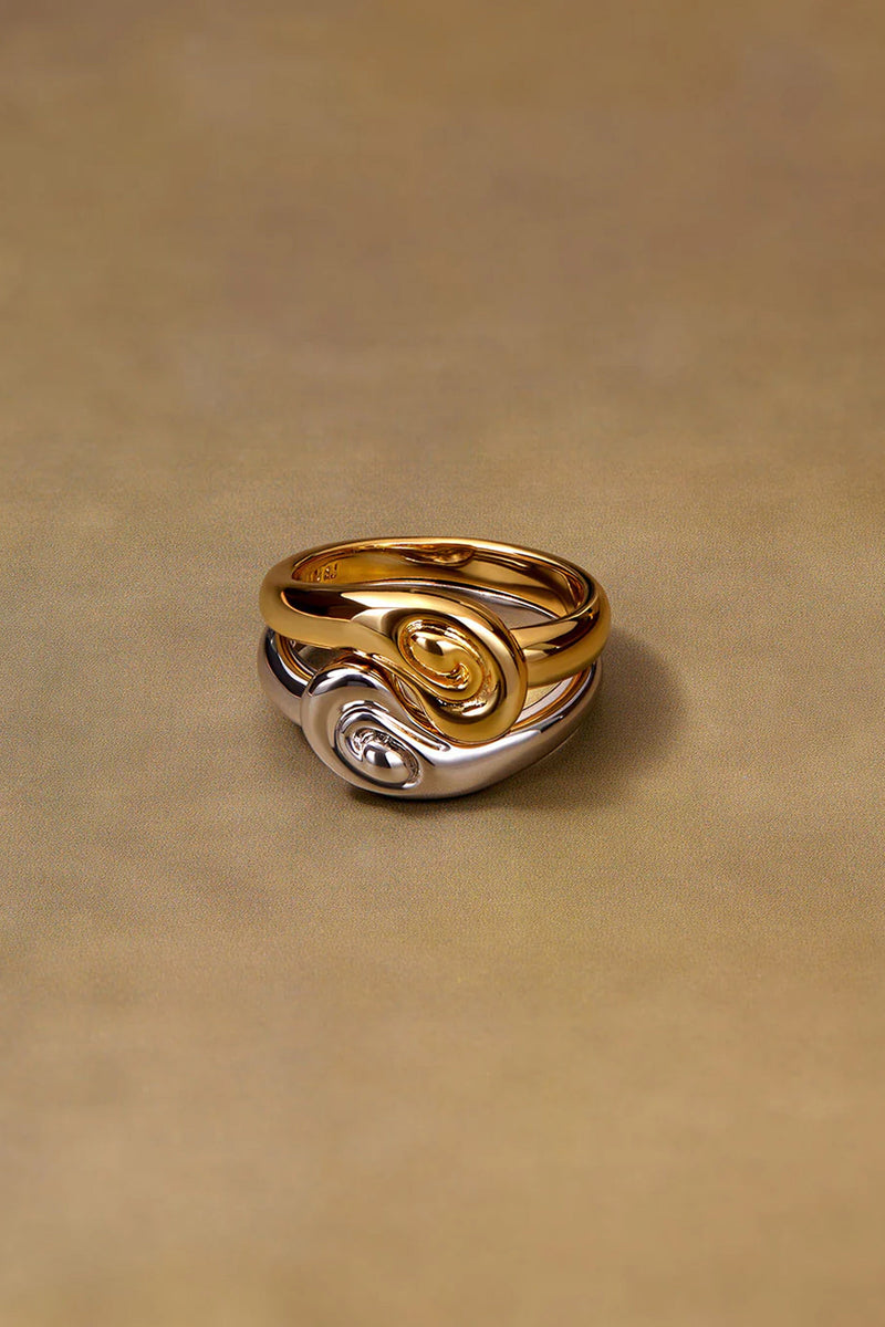 LUV AJ | The Two-Tone Coquille Ring Set