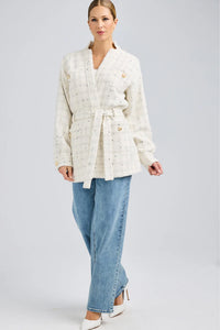 GENERATION LOVE | Lainey Tweed Jacket - White/Black