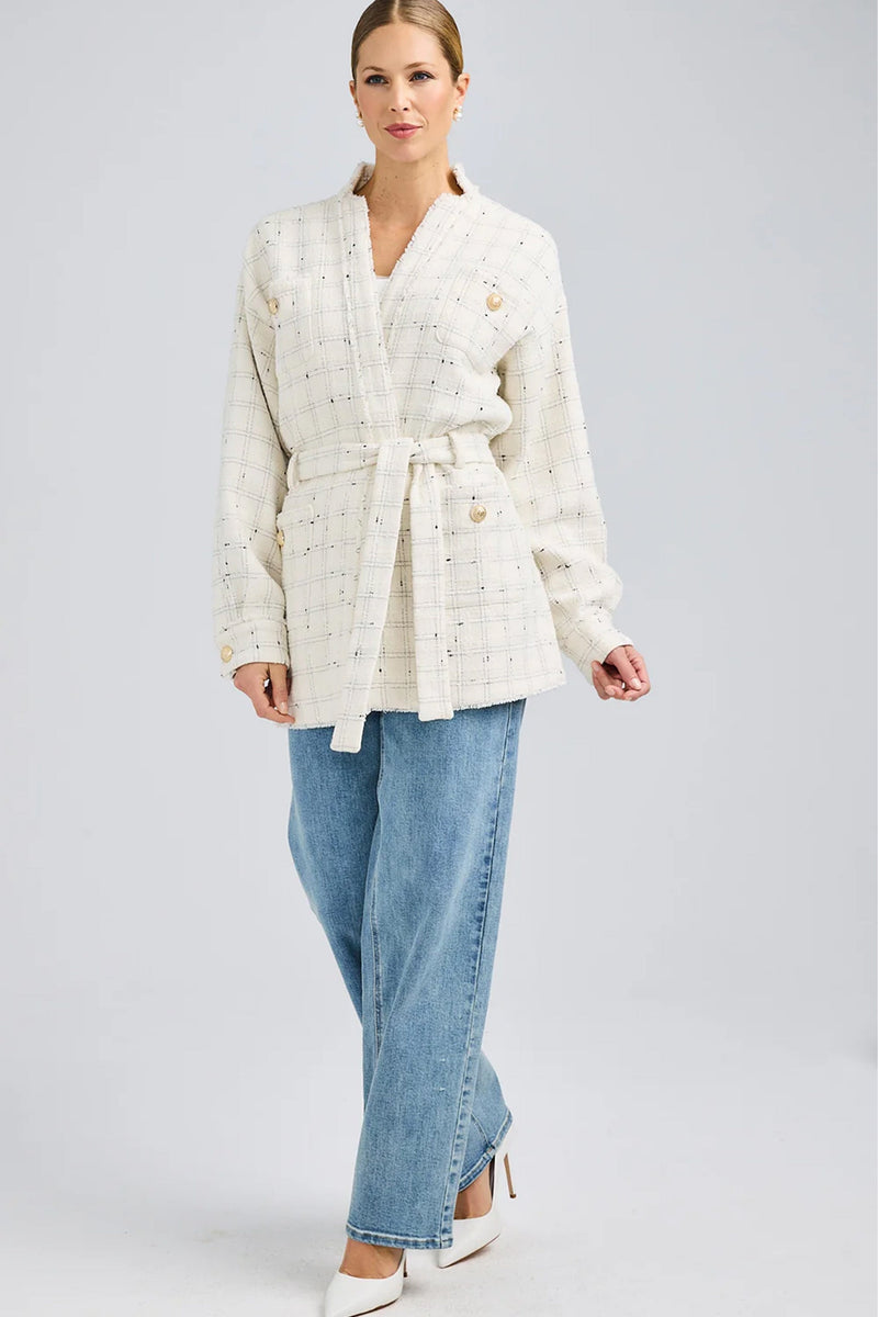 GENERATION LOVE | Lainey Tweed Jacket - White/Black
