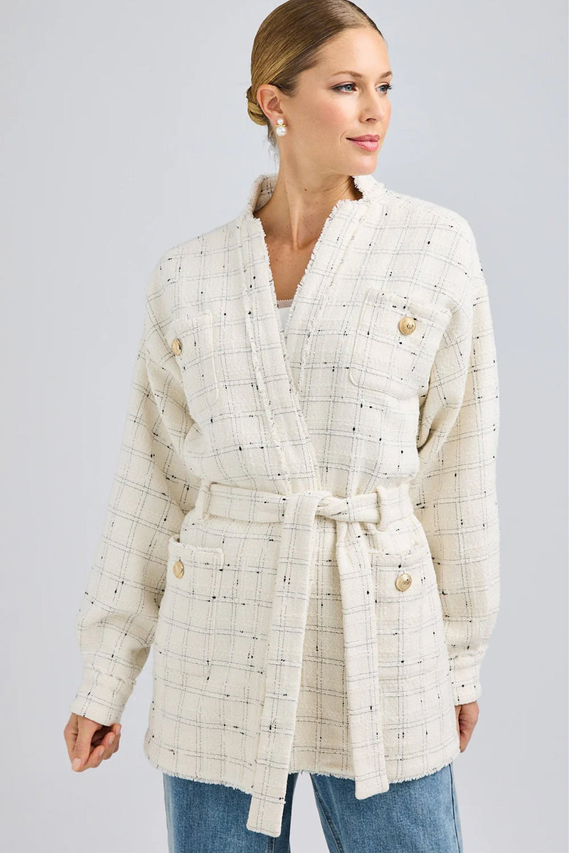 GENERATION LOVE | Lainey Tweed Jacket - White/Black