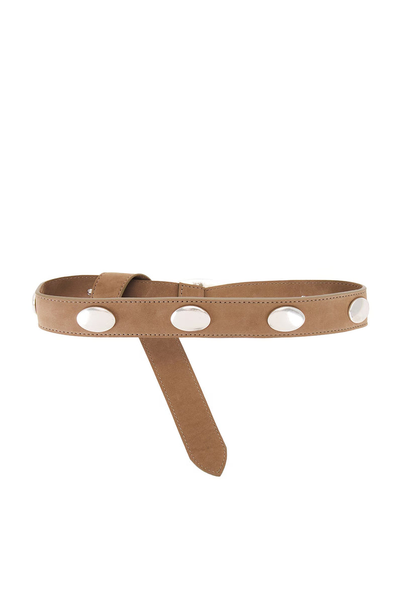 B-LOW THE BELT | Tucker Concho Nubuck - Taupe Silver