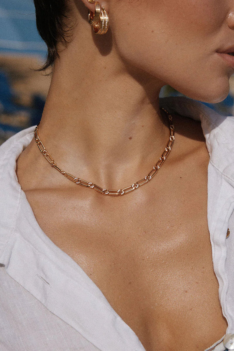 LUV AJ | The Two Tone Pave Link Necklace