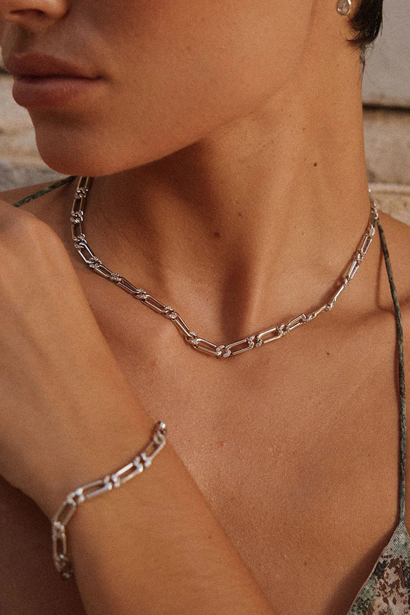 LUV AJ | The Two Tone Pave Link Necklace