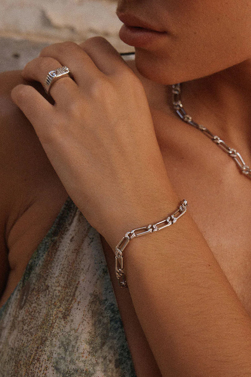 LUV AJ | The Two-Tone Pave Link Bracelet