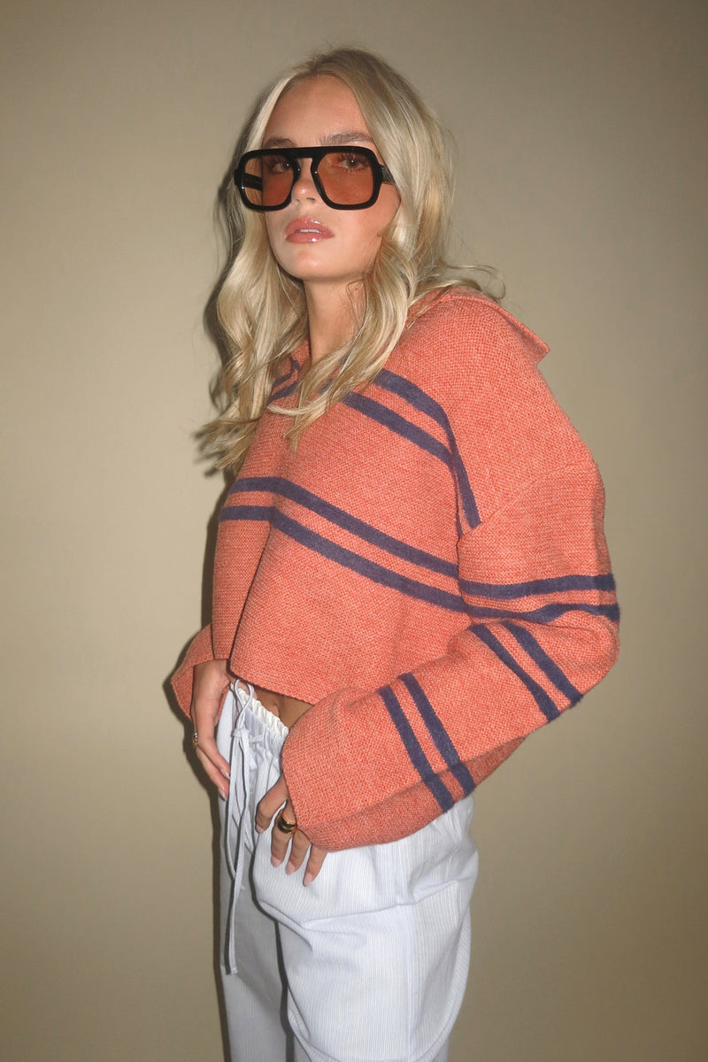 ONLINE ONLY | The Crew Sweater - Rust + Navy