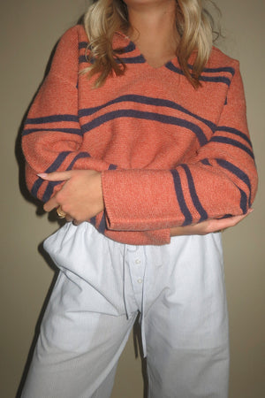 ONLINE ONLY | The Crew Sweater - Rust + Navy