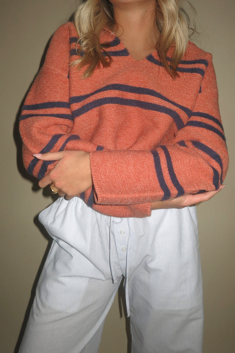 ONLINE ONLY | The Crew Sweater - Rust + Navy