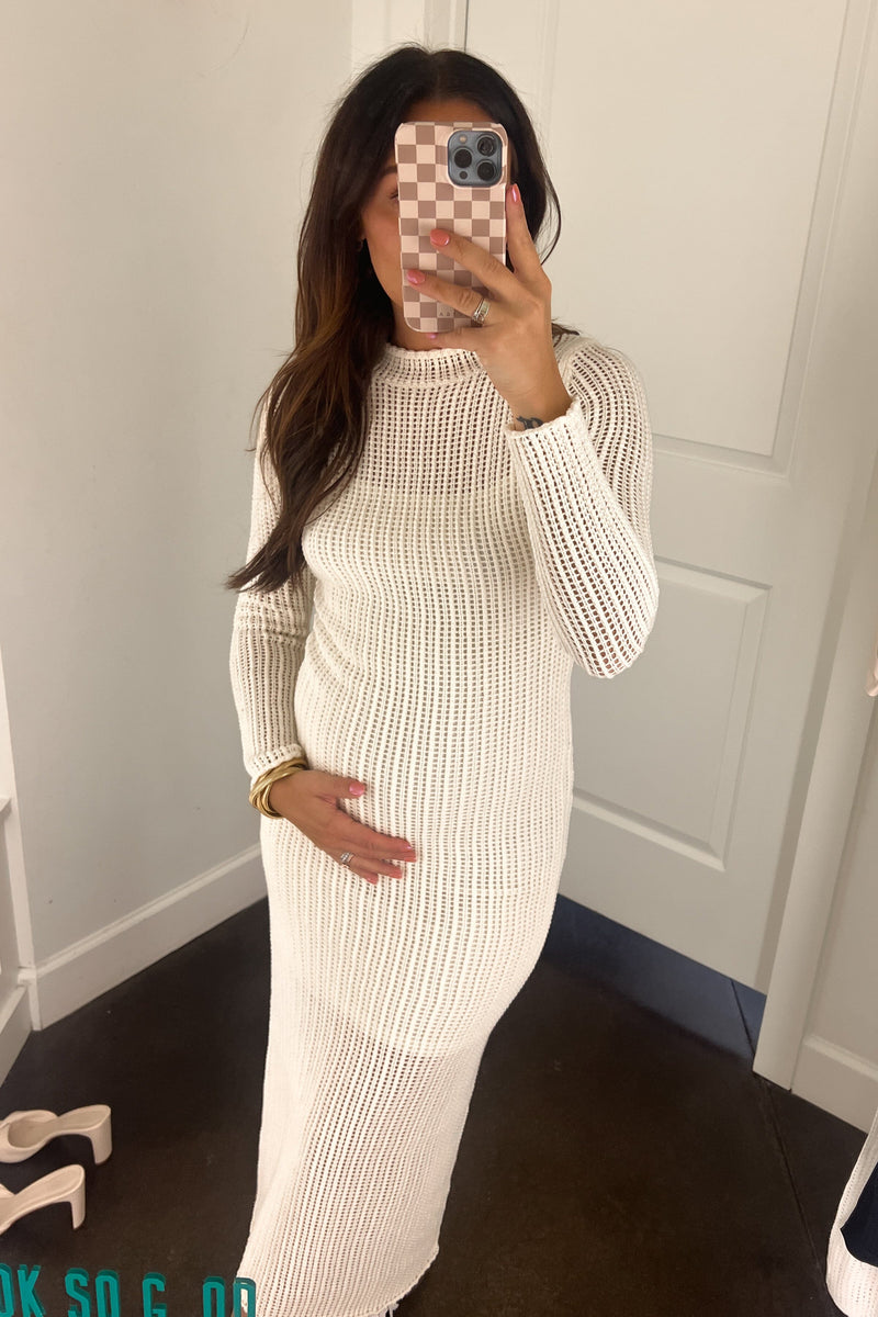 Crotchet This Way Dress - Milk