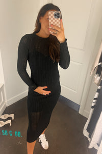 Crotchet This Way Dress - Black
