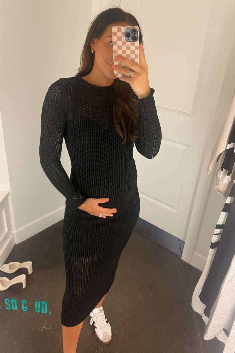 Crotchet This Way Dress - Black