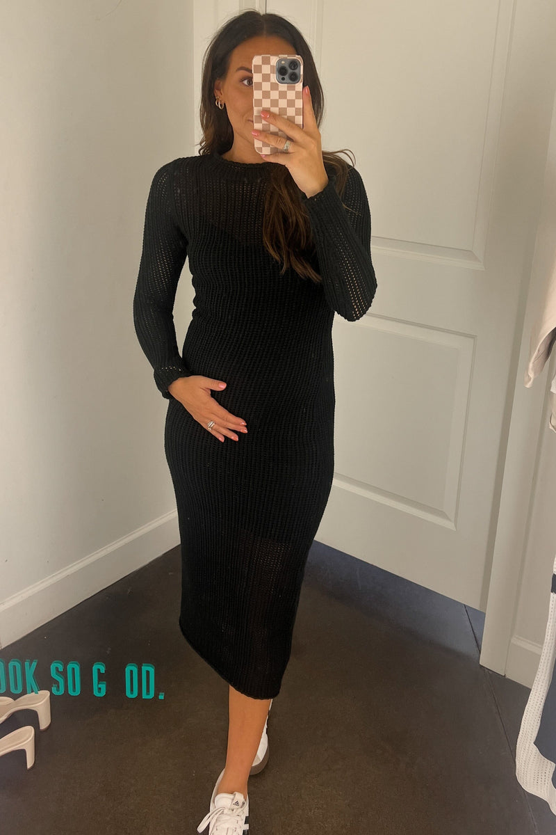 Crotchet This Way Dress - Black