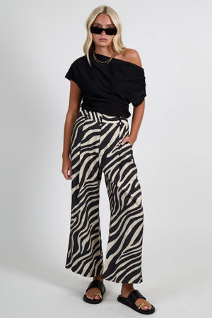 SMYTHE | Cropped Pleated Trouser -White/Black