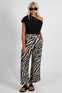 SMYTHE | Cropped Pleated Trouser -White/Black