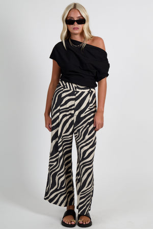SMYTHE | Cropped Pleated Trouser -White/Black