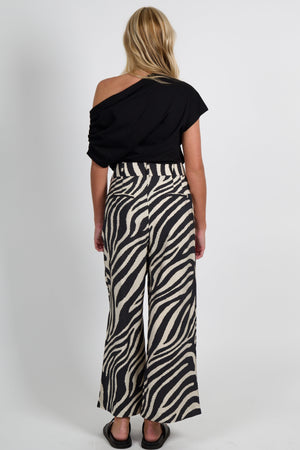 SMYTHE | Cropped Pleated Trouser -White/Black