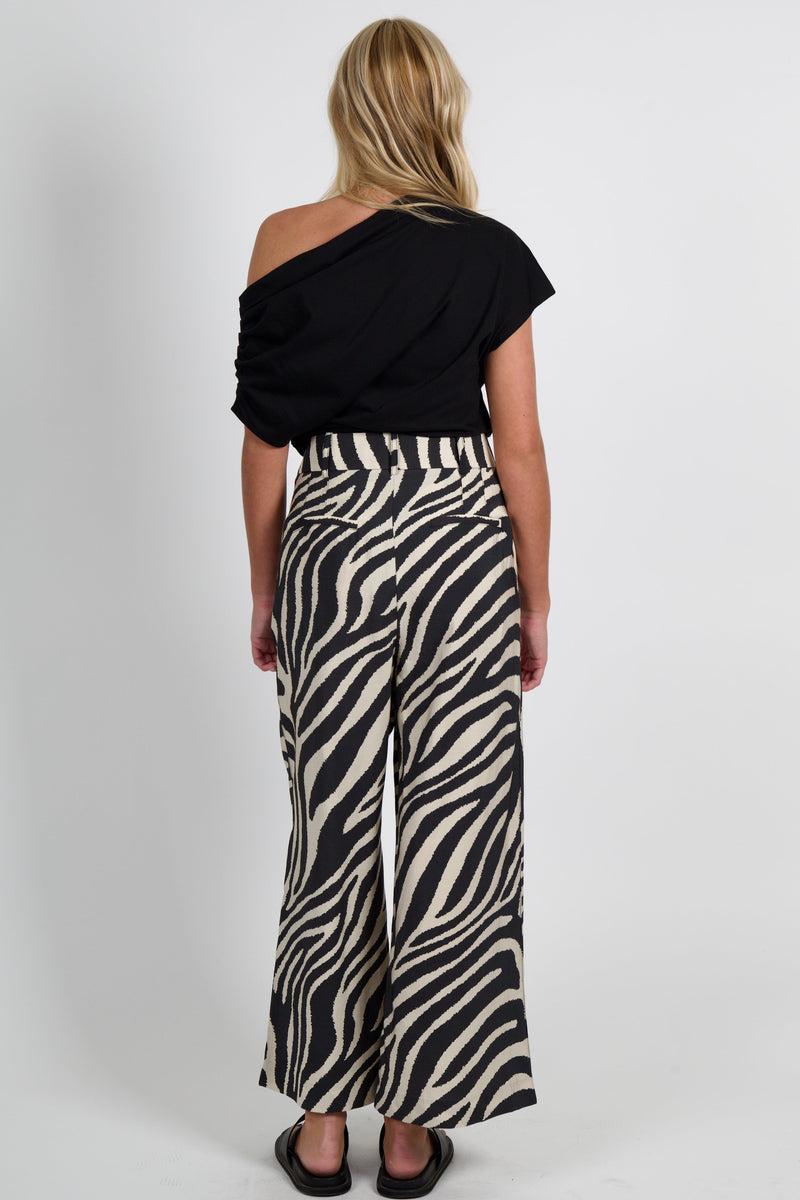 SMYTHE | Cropped Pleated Trouser -White/Black