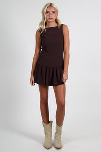 AMANDA UPRICHARD | Katina Skort Romper - Cocoa