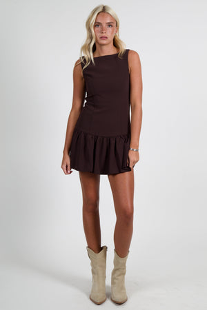 AMANDA UPRICHARD | Katina Skort Romper - Cocoa