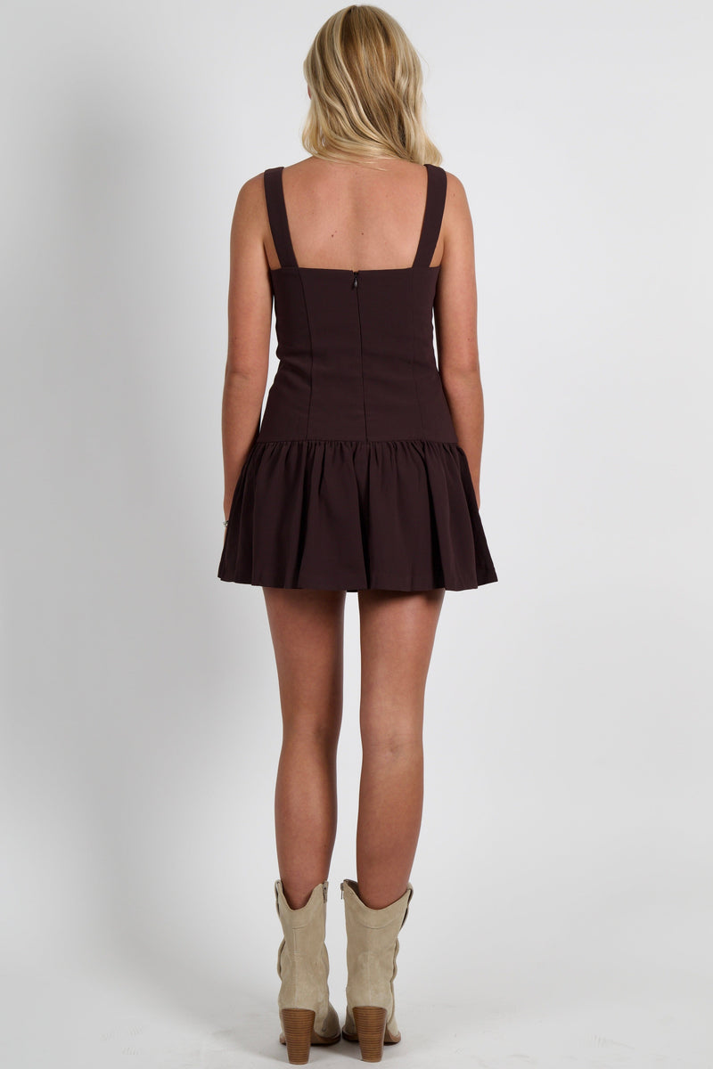 AMANDA UPRICHARD | Katina Skort Romper - Cocoa