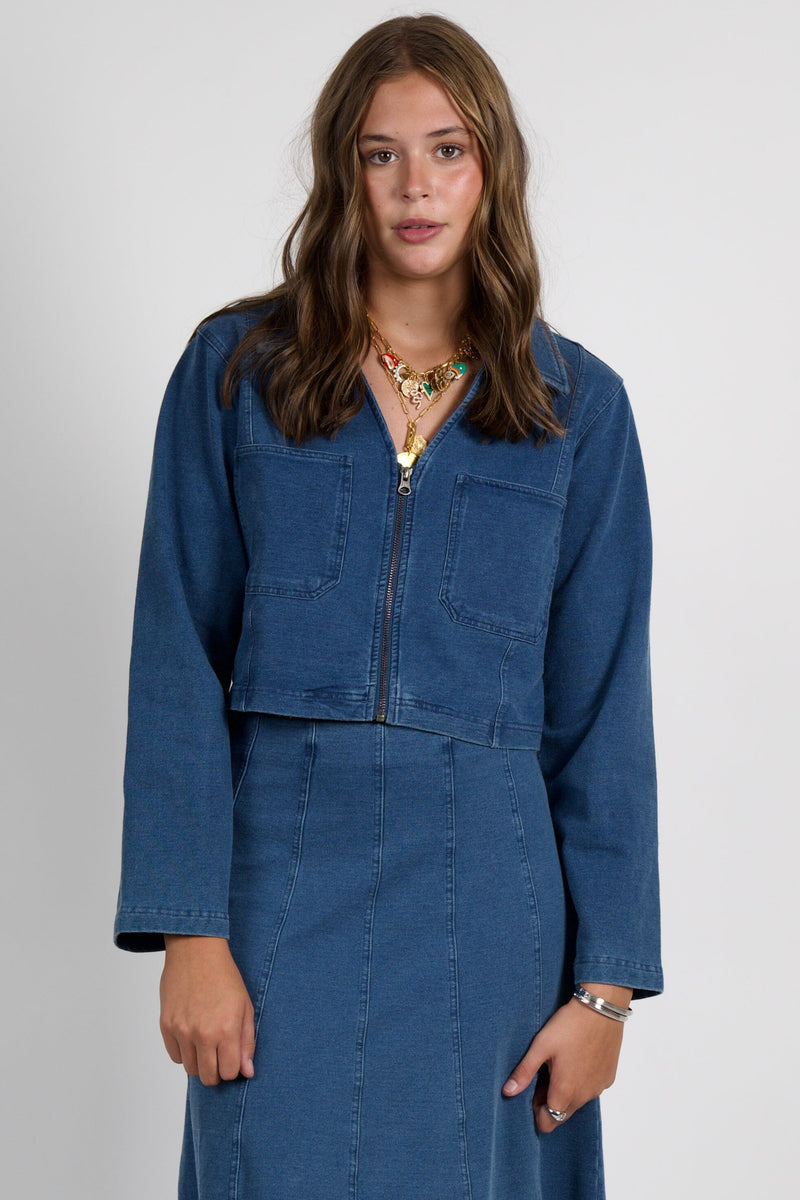 SUNDAYS | Lillie Top - Medium Wash Denim